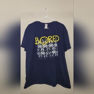 Mens 2xl Bored punk rock band tee navy cotton